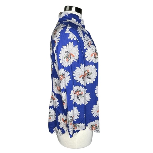 14 of 52 Anthropologie 10 blue floral blouse - Picture 3 of 8